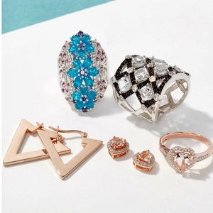 18K Rose Gold Linear V Drop Earrings